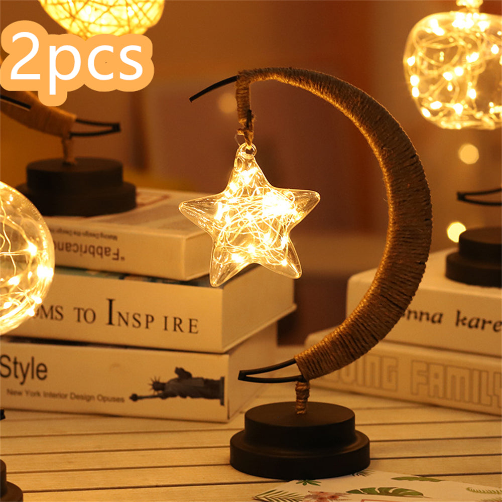 LED Moon & Star Decorative Light – USB and Battery Powered