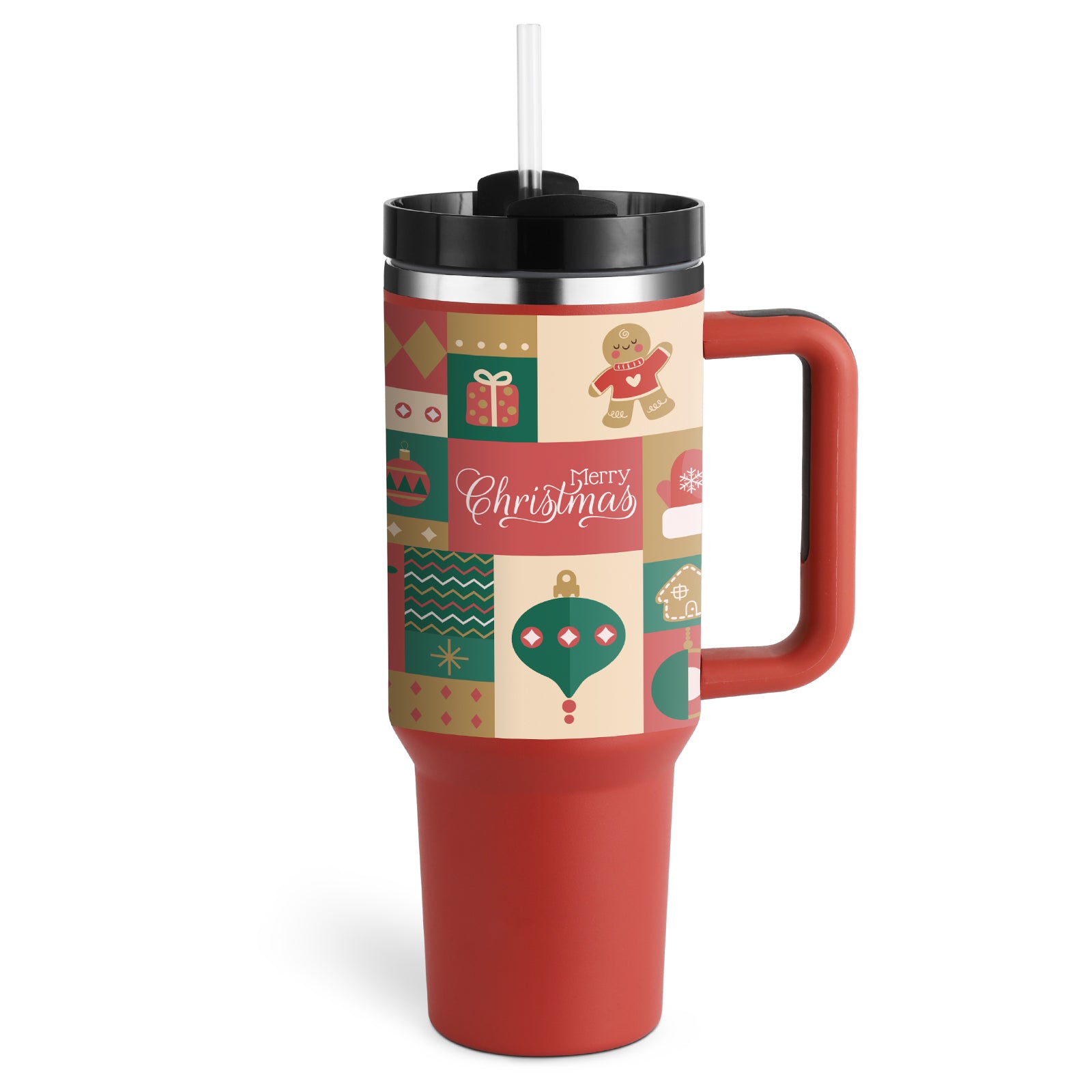 Premium 40oz Insulated Tumbler with Handle & Straw – Stainless Steel Vacuum Mug for Travel & Gifting