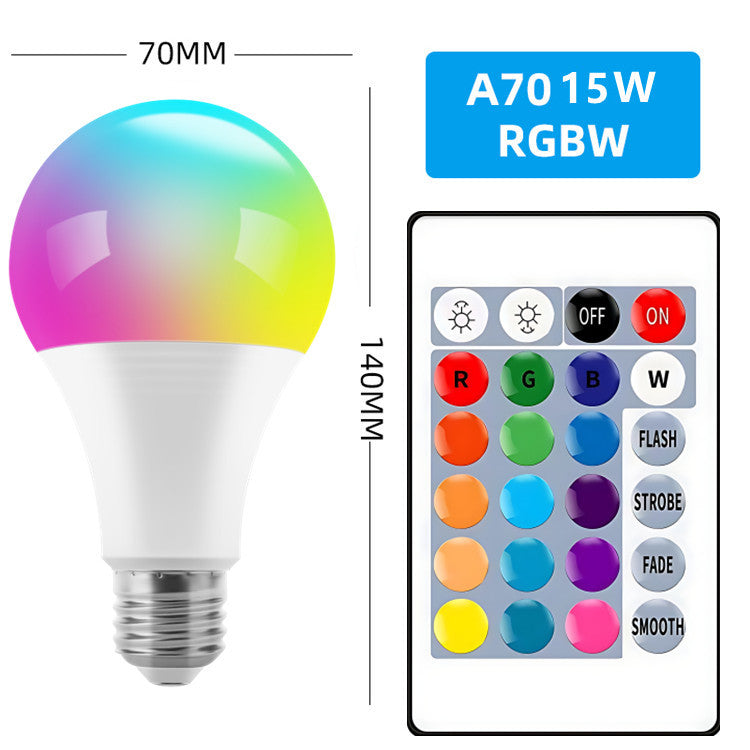 Color-Changing LED Bulb – 16 Colors, Remote Controlled, Indoor Smart Dimming