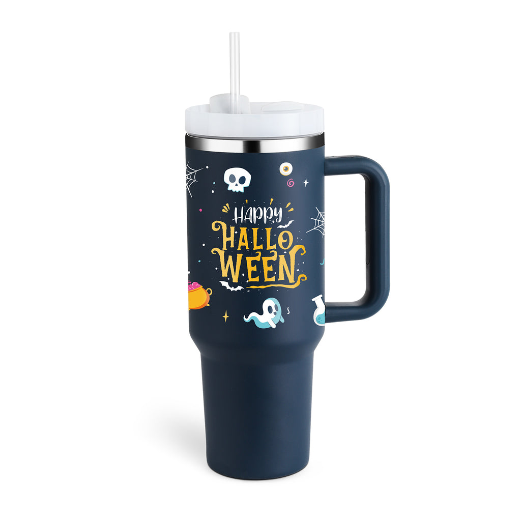 Premium 40oz Insulated Tumbler with Handle & Straw – Stainless Steel Vacuum Mug for Travel & Gifting