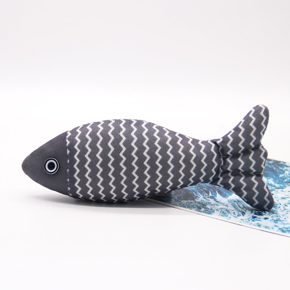 Catnip Fish Cat Toy – Burlap Kicker Pillow with Crinkle Sound