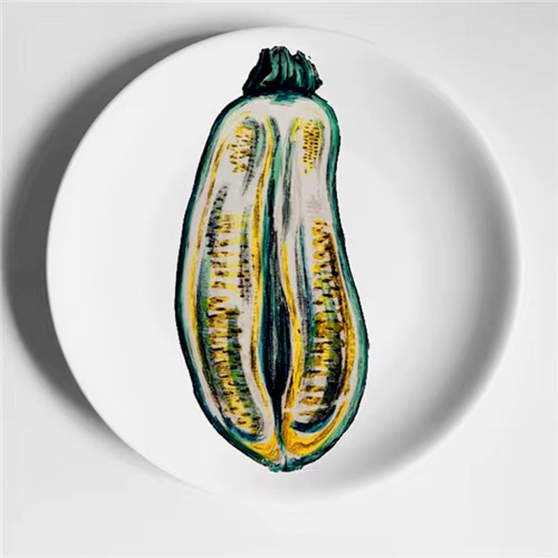 Decorative Fruit & Vegetable Plates with Segmented Design – Colorful Home Décor