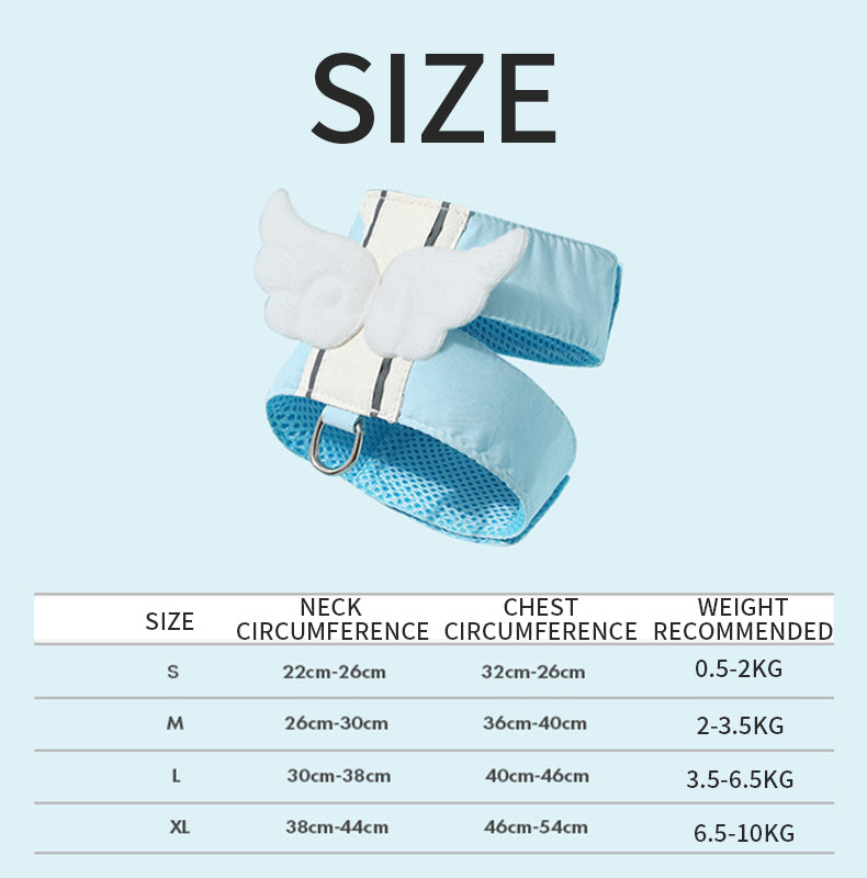 Adjustable Cat Harness & Leash Set – Angel Wings Design