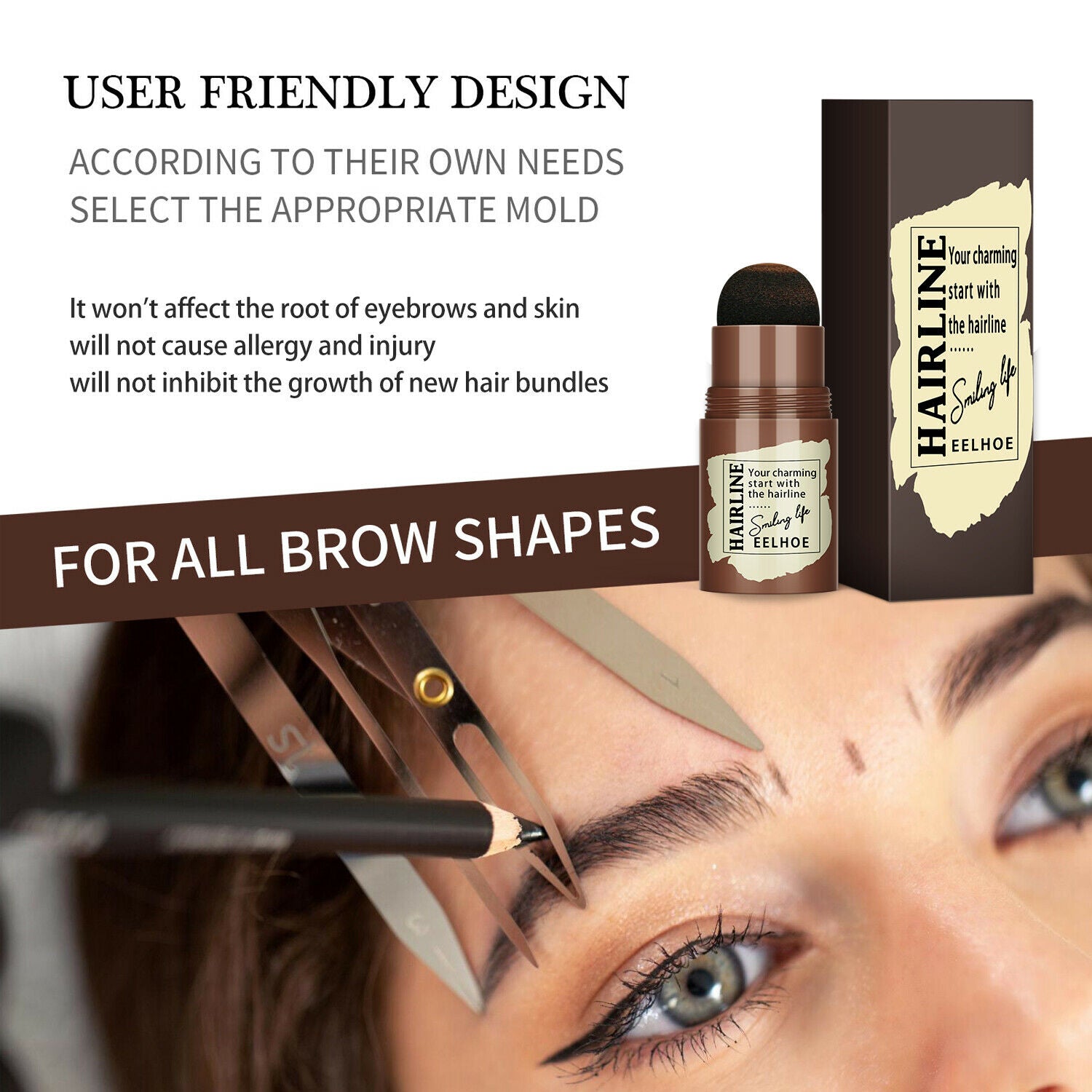 Reusable Eyebrow Stamp & Stencil Kit – 24 Styles