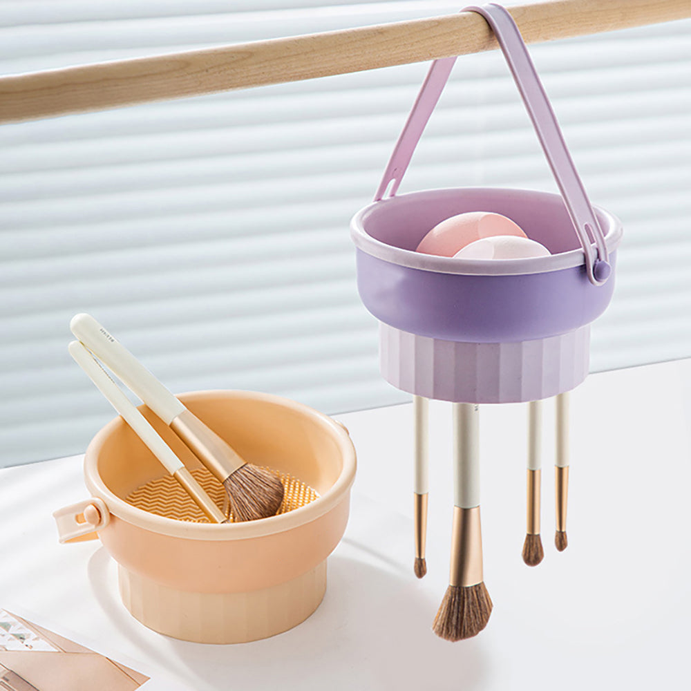 Makeup Brush Cleaning Bowl & Drying Rack Set