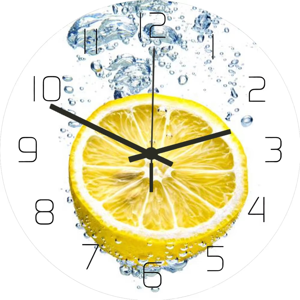 Fresh Fruit Lemon Wall Clock for Kitchen & Home Décor