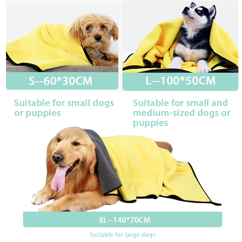 Quick-Dry Microfiber Dog Towel – Soft Super Absorbent Pet Bath Towel for Dogs & Cats