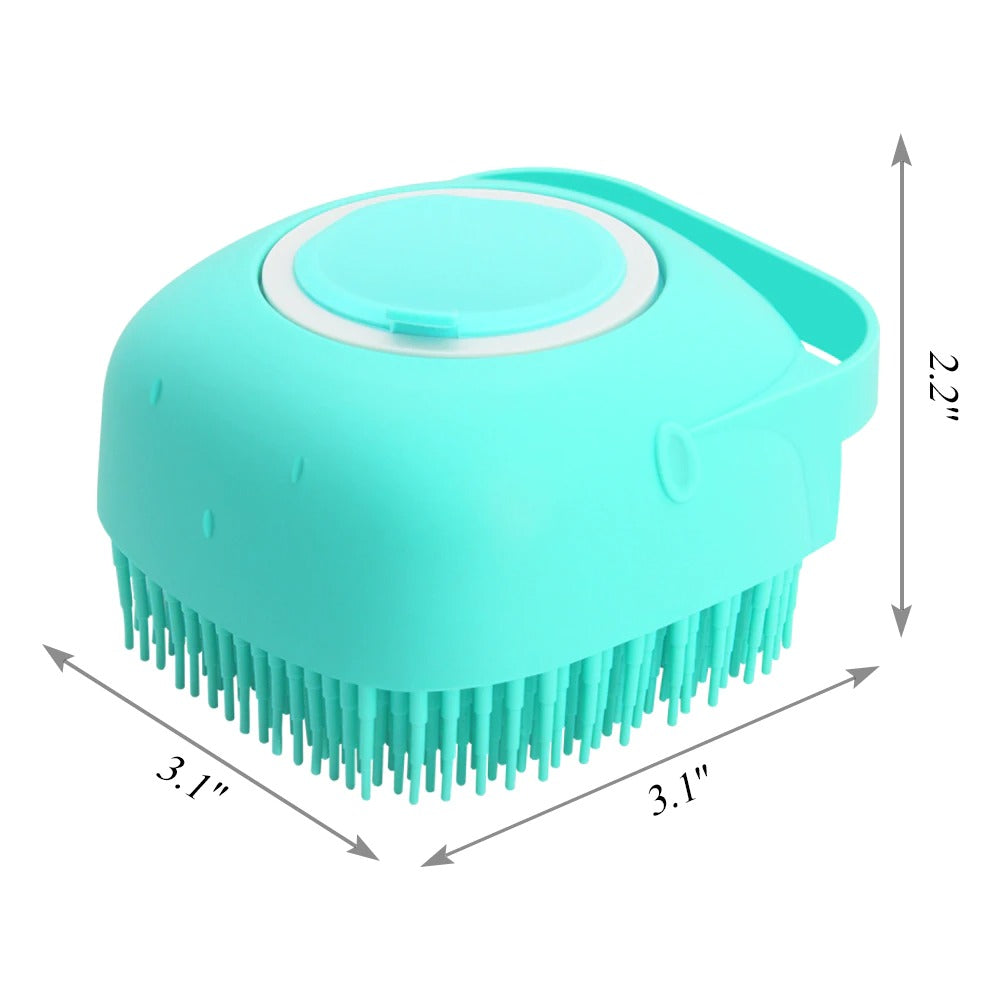 Pet Bath Massage Brush – Soft Silicone Shampoo Grooming Brush