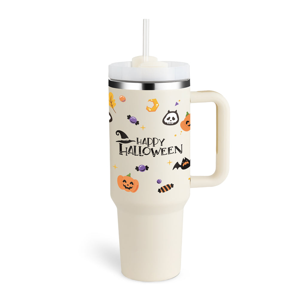 Premium 40oz Insulated Tumbler with Handle & Straw – Stainless Steel Vacuum Mug for Travel & Gifting