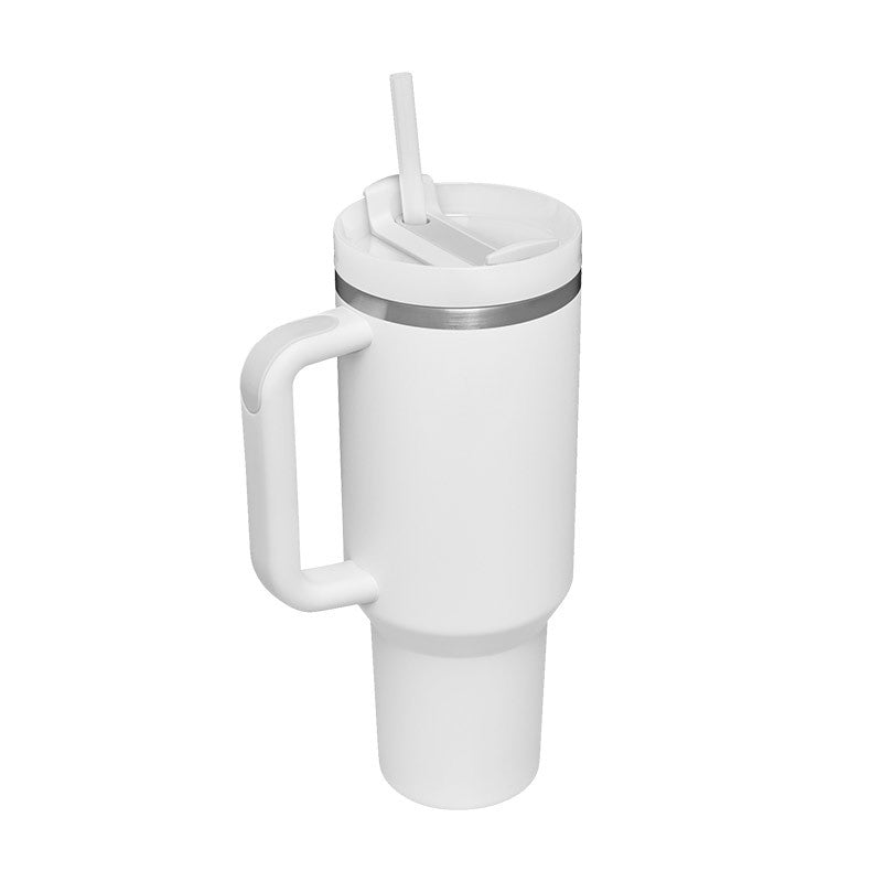 Premium 40oz Insulated Tumbler with Handle & Straw – Stainless Steel Vacuum Mug for Travel & Gifting