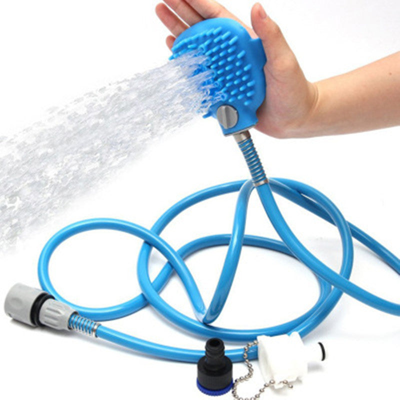 Pet Bathing Brush with Shower Sprayer – Dog & Cat Cleaning Massager Tool