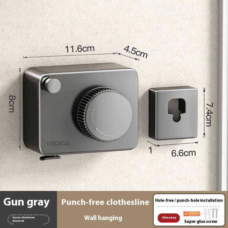 Wall-Mounted Retractable Clothesline – Telescopic Rust-Proof Anti-Sag Laundry Wire for Indoor/Outdoor Drying