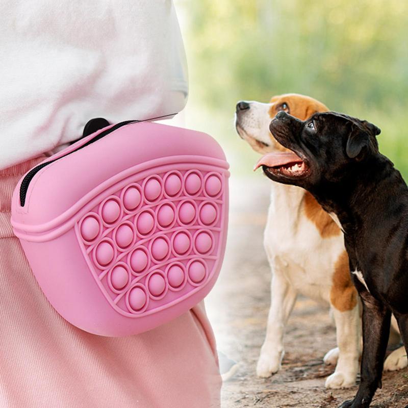 Portable Silicone Dog Training Treat Pouch – Soft Washable Waist Bag for Pet Snacks