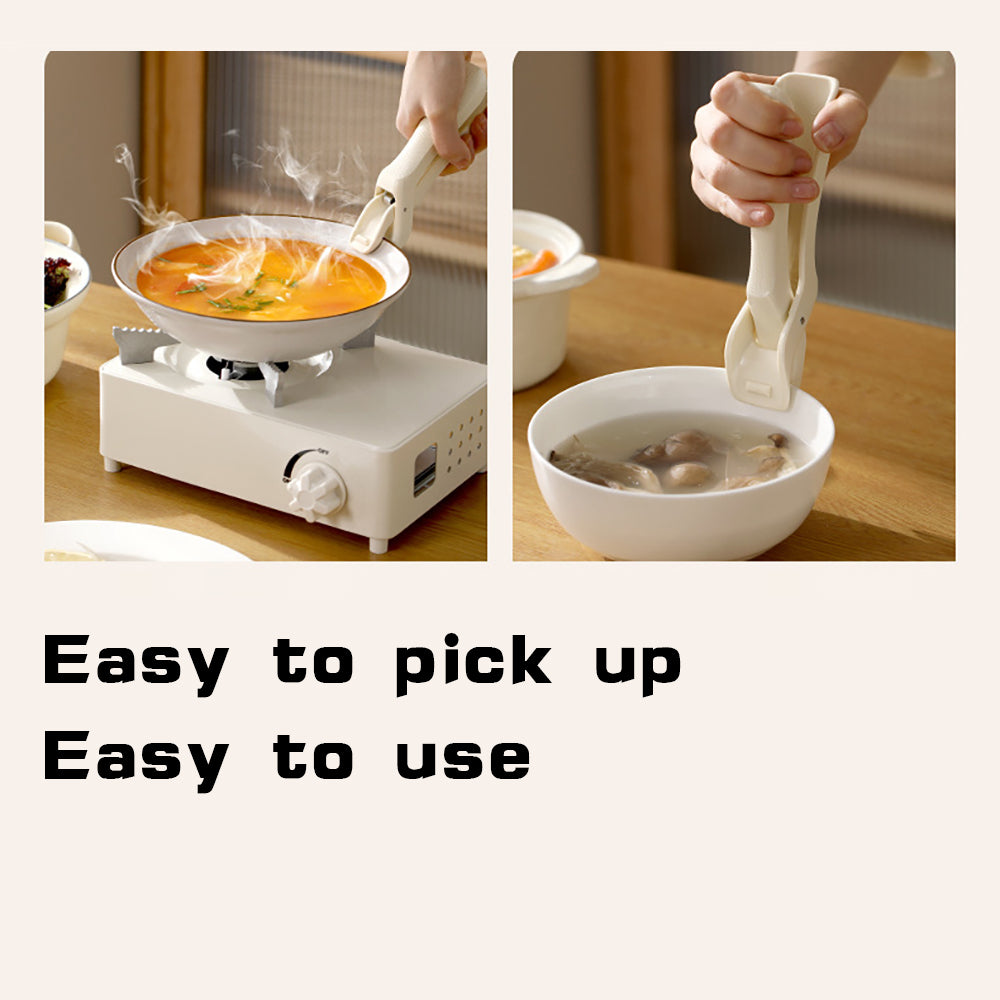 Silicone Non-Slip Pot & Plate Gripper – Anti-Scalding Stainless Steel Tongs