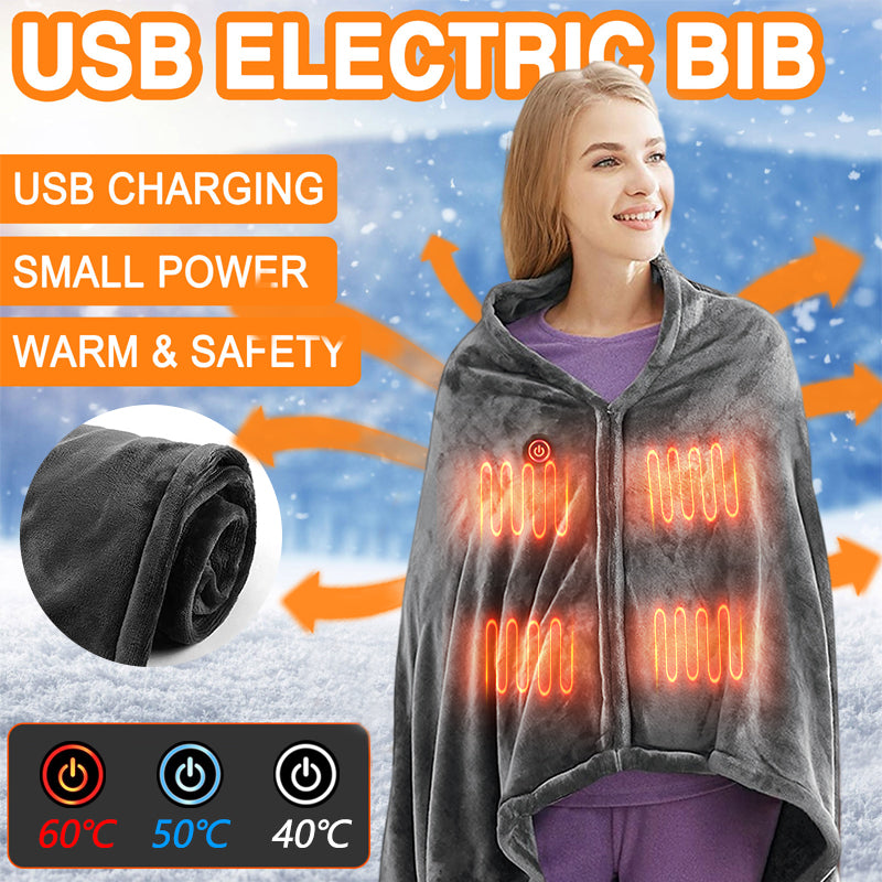 USB Heated Flannel Blanket – Soft Plush Warm Shawl