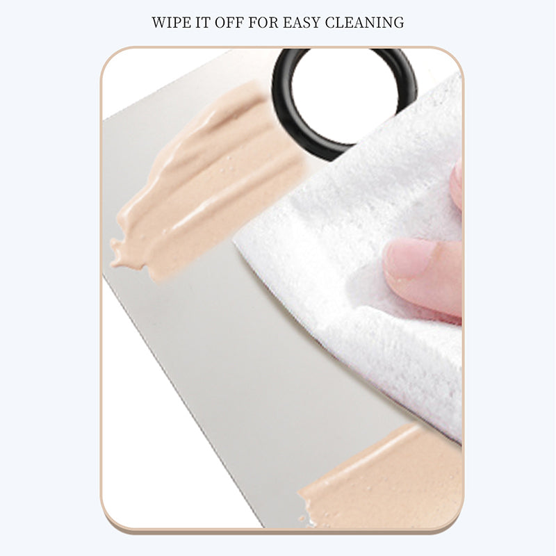 Stainless Steel Cosmetic Mixing Palette with Spatula – Makeup & Nail Art Tool