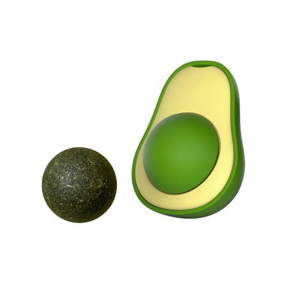 Interactive Avocado Catnip Toy – Mint Ball for Cat Dental Cleaning & Play