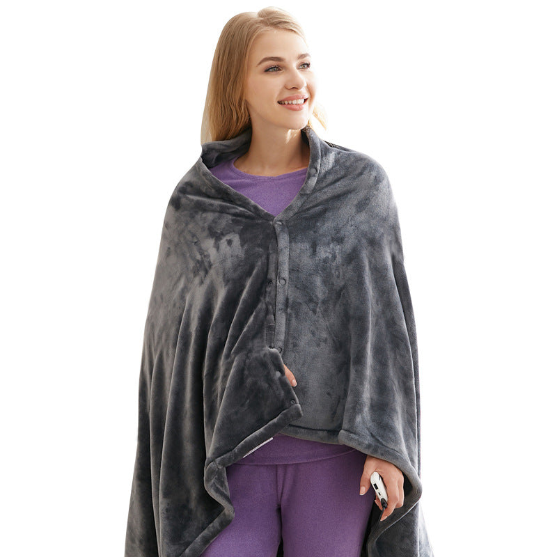 USB Heated Flannel Blanket – Soft Plush Warm Shawl