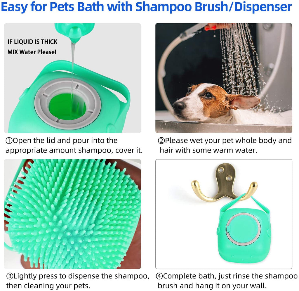 Pet Bath Massage Brush – Soft Silicone Shampoo Grooming Brush