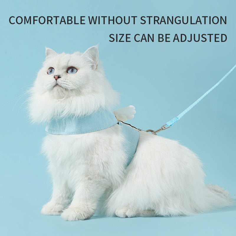 Adjustable Cat Harness & Leash Set – Angel Wings Design