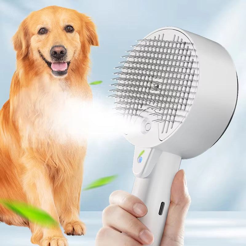 Steam Grooming & Massage Brush 3 in 1 for Pets
