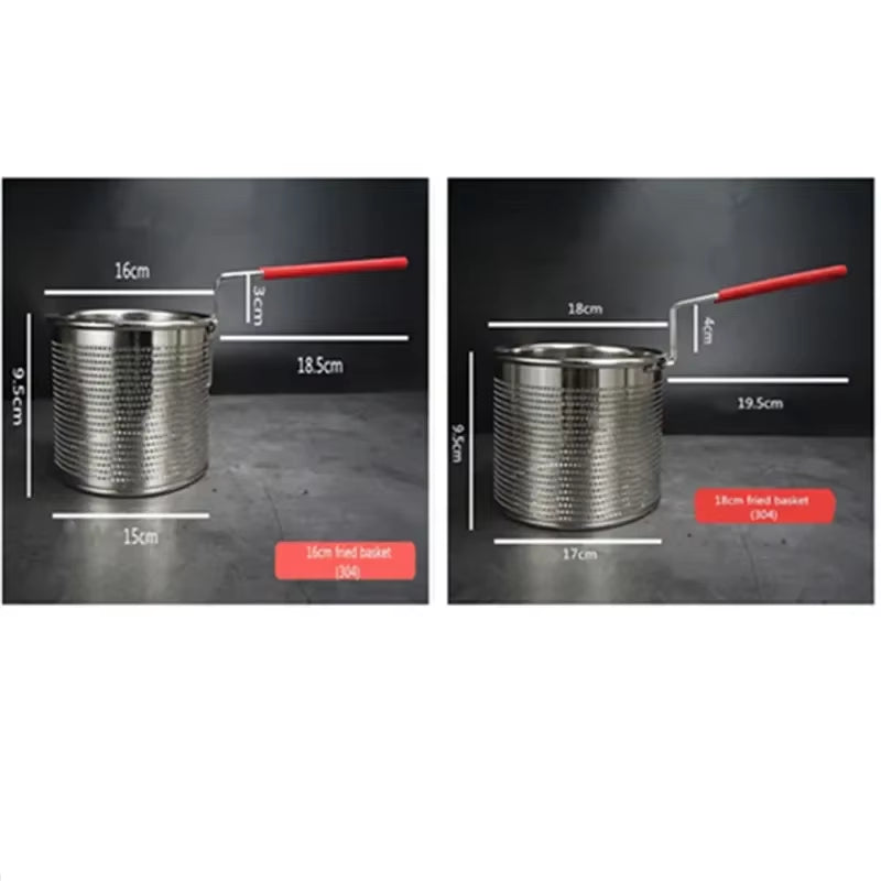 Stainless Steel Noodle Scoop with Long Handle for Boiling & Frying