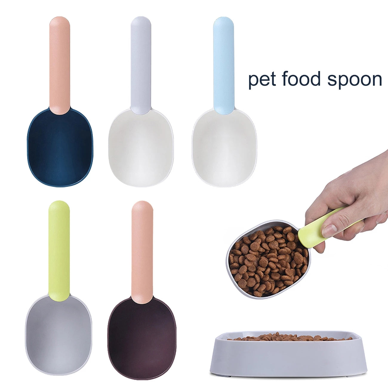 Pet Food Scoop with Bag Clip – 1 Cup Measuring Scoop for Dogs & Cats