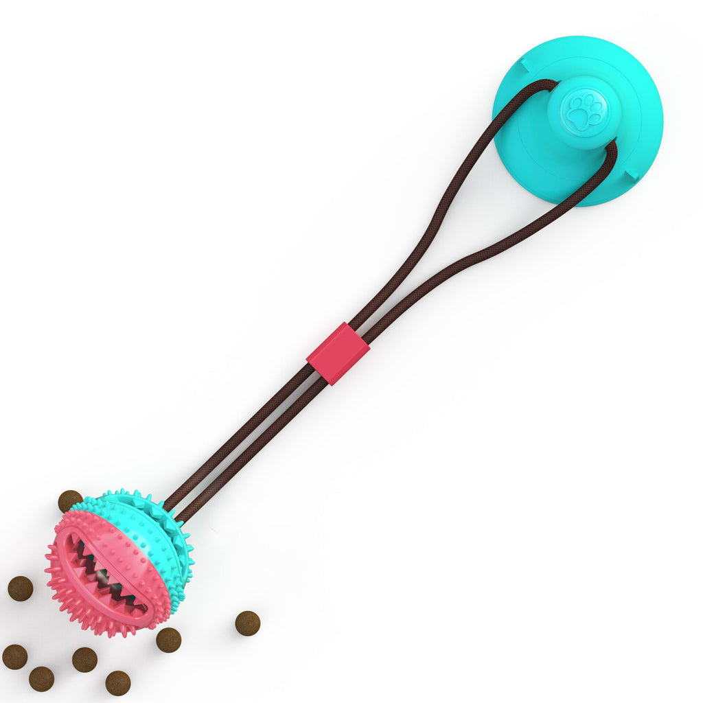 Interactive Suction Cup Dog Toy – Durable Tug-of-War & Treat Dispensing Chew