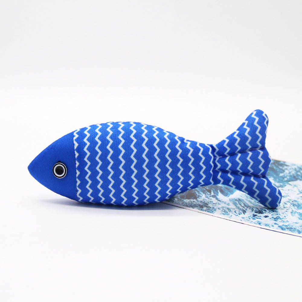 Catnip Fish Cat Toy – Burlap Kicker Pillow with Crinkle Sound