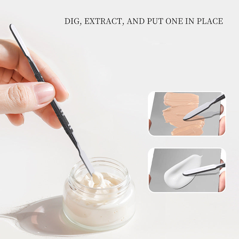 Stainless Steel Cosmetic Mixing Palette with Spatula – Makeup & Nail Art Tool