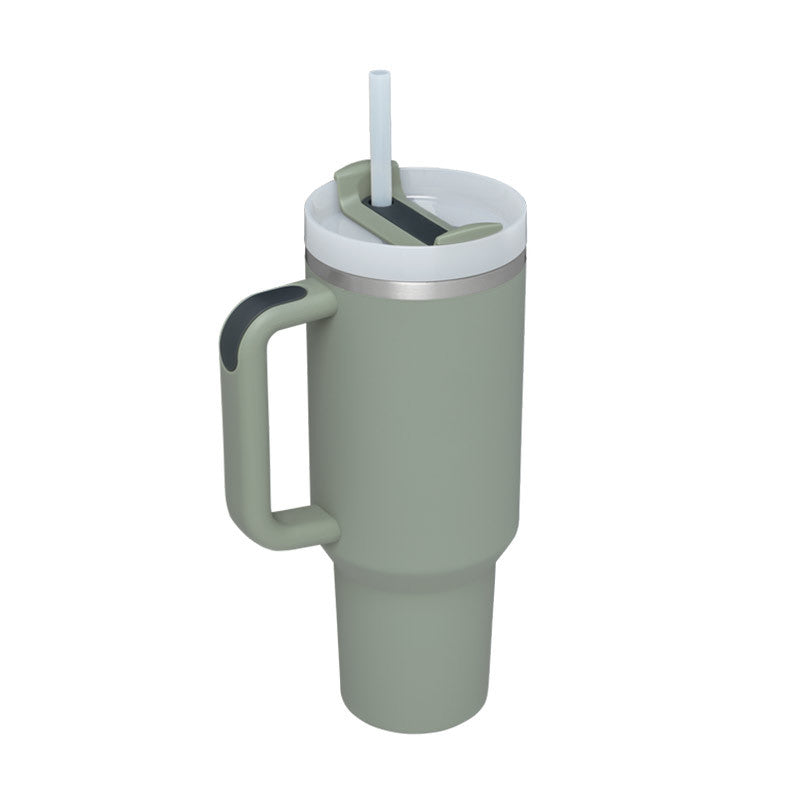 Premium 40oz Insulated Tumbler with Handle & Straw – Stainless Steel Vacuum Mug for Travel & Gifting