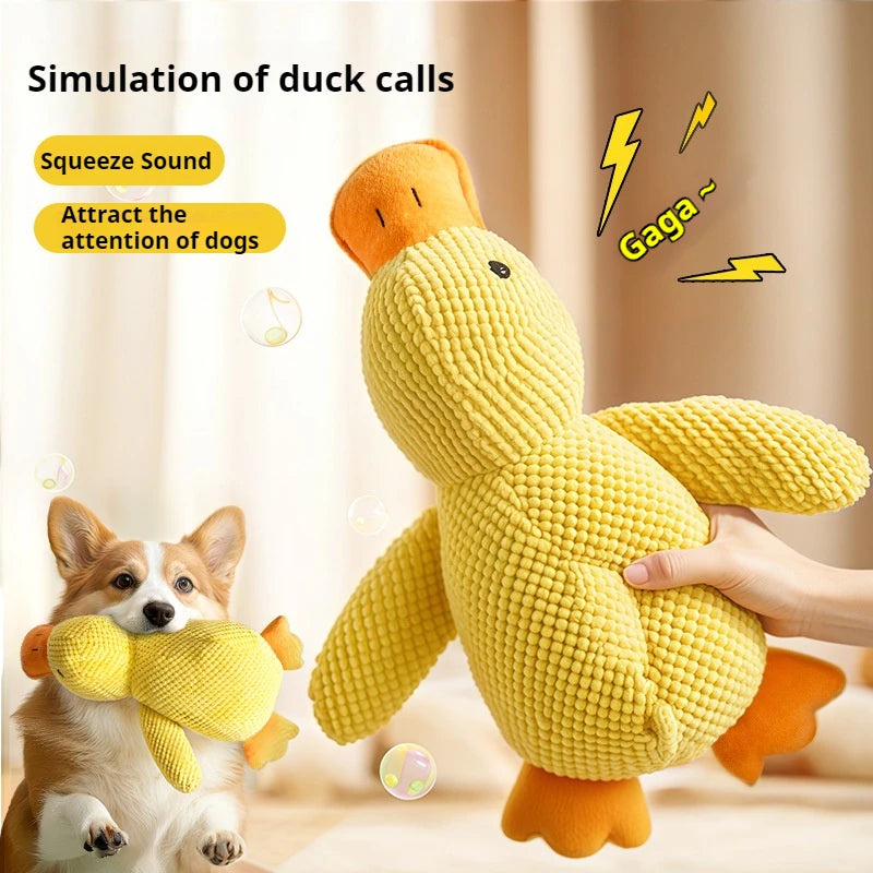 Soft Plush Duck Chew Toy for Puppies – Squeaky Comfort Toy