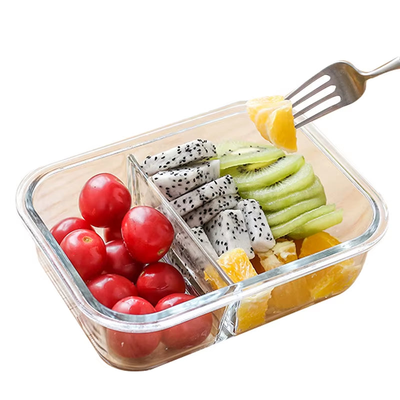 Leak-Proof Glass Lunch Box with Compartments – Microwave-Safe Bento for Office, Kids & Meal Prep