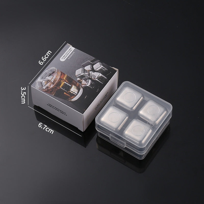 Stainless Steel Reusable Ice Cubes – Metal Whiskey Stones Gift Box Set for Whisky, Bourbon & Drinks