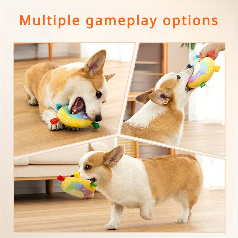 Plush Flying Disc Dog Toy for Outdoor Play
