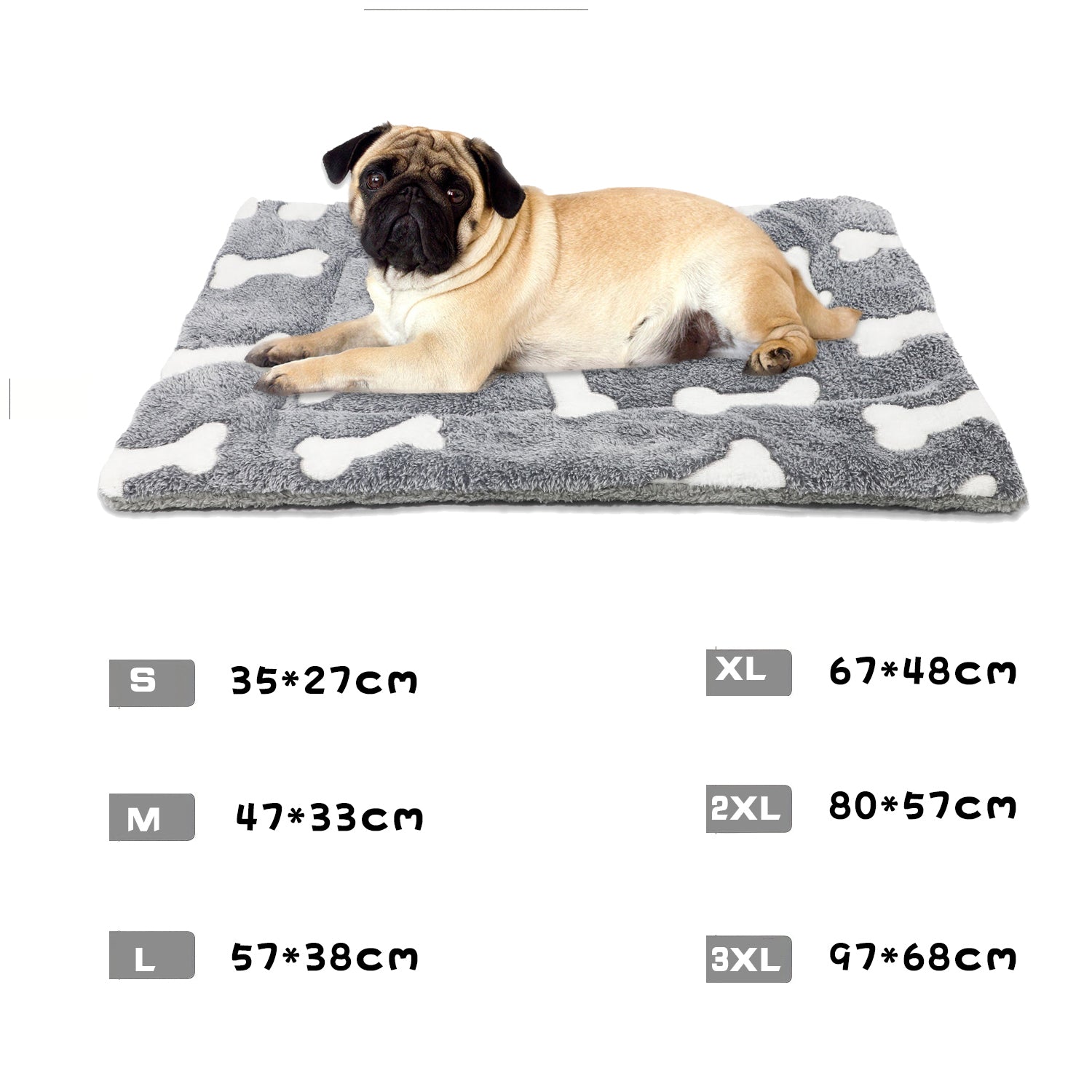 Washable Self-Warming Dog & Cat Bed Mat – Soft Fleece Crate and Kennel Pad