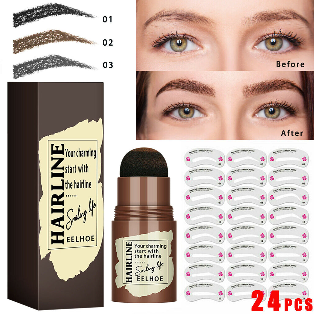 Reusable Eyebrow Stamp & Stencil Kit – 24 Styles