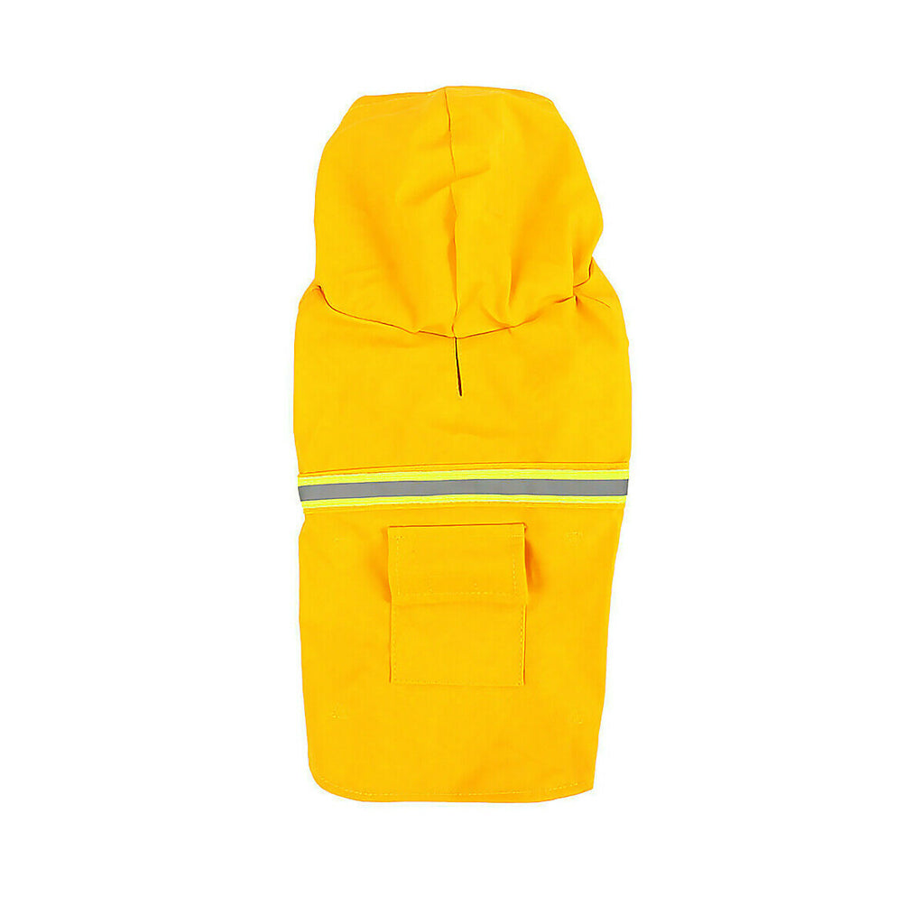 Waterproof Dog Raincoat with Reflective Stripe – Hooded Rain Jacket with Leash Access