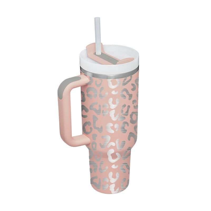 Premium 40oz Insulated Tumbler with Handle & Straw – Stainless Steel Vacuum Mug for Travel & Gifting