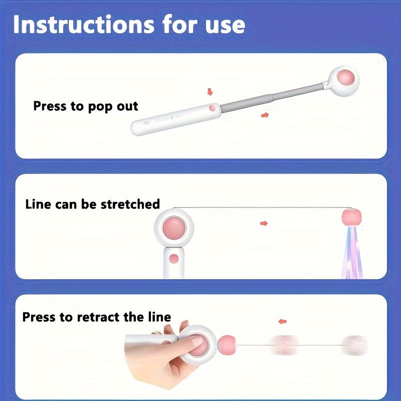 Cat Teaser Stick with Feather Head – Interactive Exercise Toy for Indoor Cats