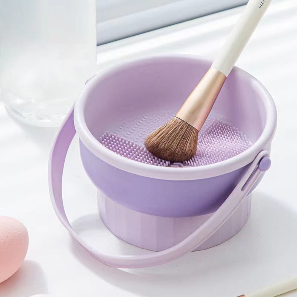 Makeup Brush Cleaning Bowl & Drying Rack Set