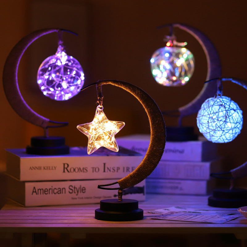 LED Moon & Star Decorative Light – USB and Battery Powered