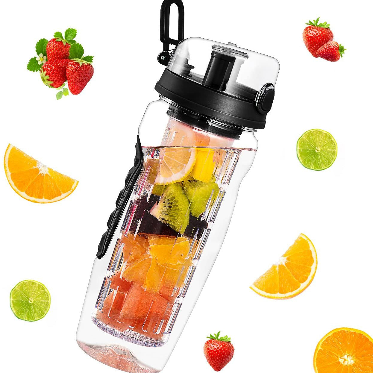 Fruit Infuser Water Bottle – 32 oz BPA-Free Plastic Sports Drink Bottle
