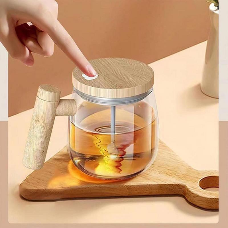 Automatic Mixing Coffee Mug – 400ML Glass Cup